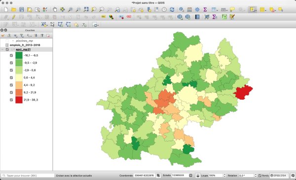 Carte après réglage des contours transparents